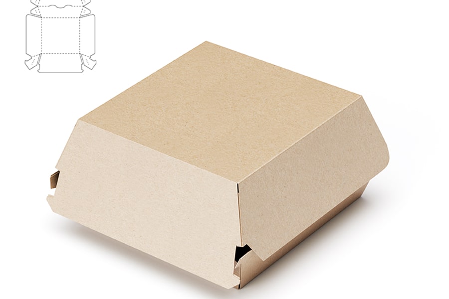 Kartonska kutija za burger 13 x 13 x 10 cm, 100/1 pak