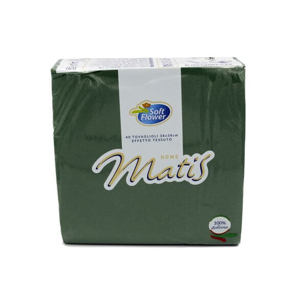 Salvete dvoslojne tamno zelena 38 x 38cm, 50/1 pak