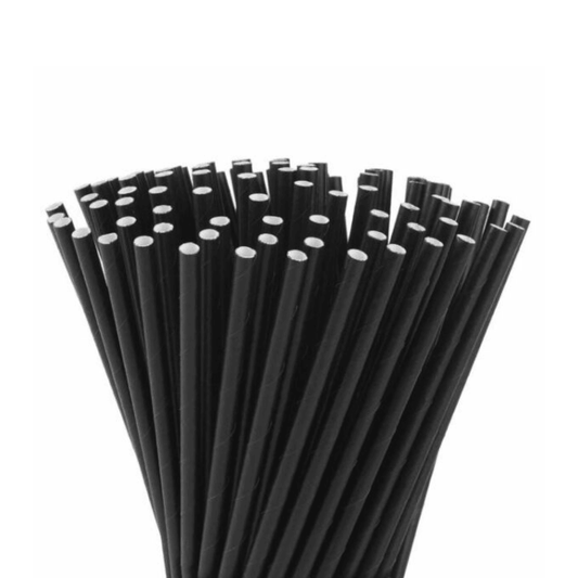 Papirnate slamke crne i mix boja, 20 cm Fi - 7 mm